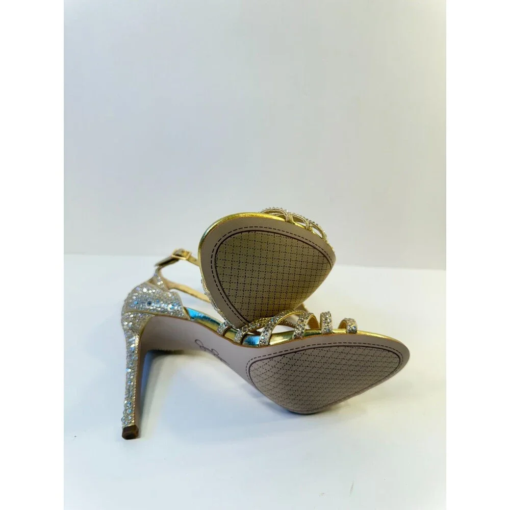 Jessica Simpson Womens Heels Silver Glitter US 8.5